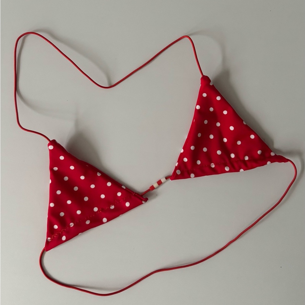 Polka dot triangle top